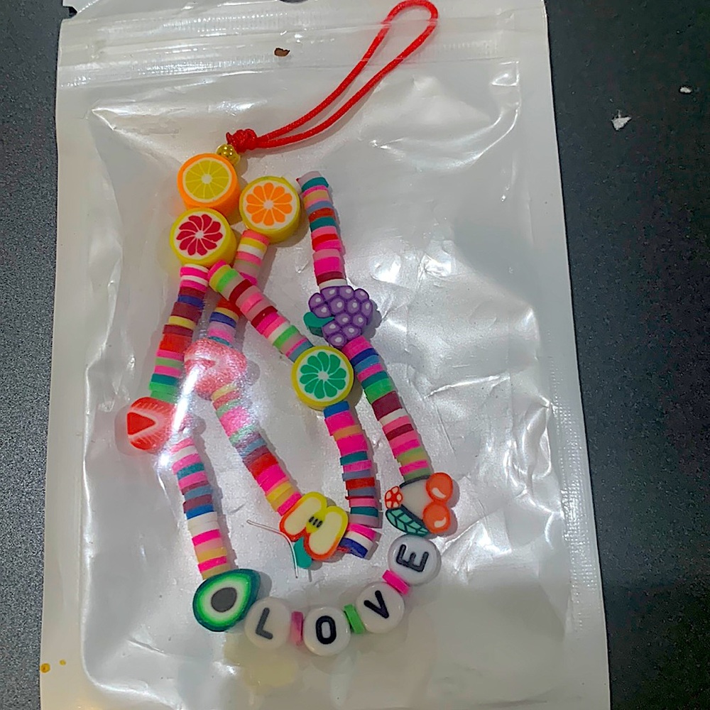 New Multicolor Fruit and Love Beaded Phone‎ Strap Lanyard